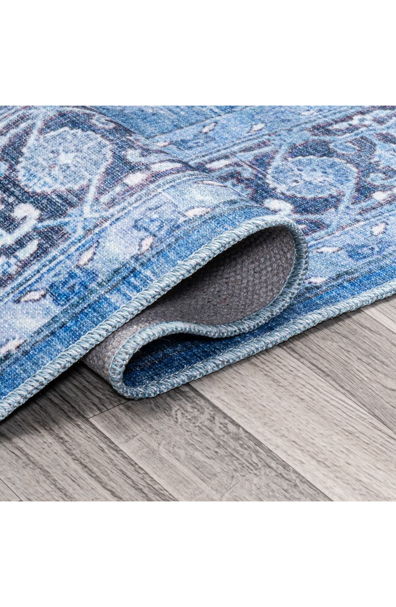 JONATHAN Y Maris Ornate Medallion Machine-Washable Round Area Rug, Alternate, color, Blue/Navy