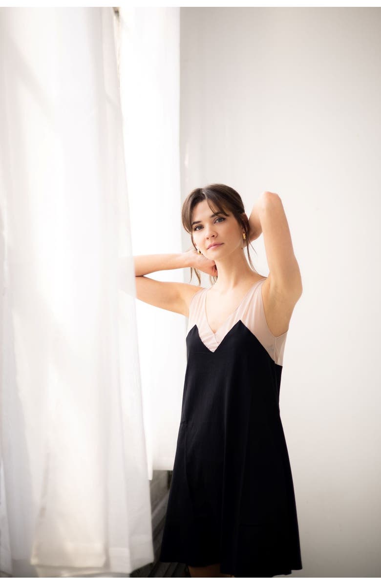 SALUA Riviera Illusion Mesh Nightie, Alternate, color, Black