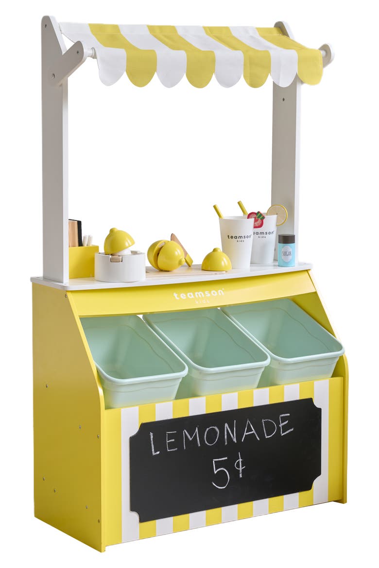 Sunny Citrus Lemonade Wooden Stand Playset, Alternate, color, YELLOW