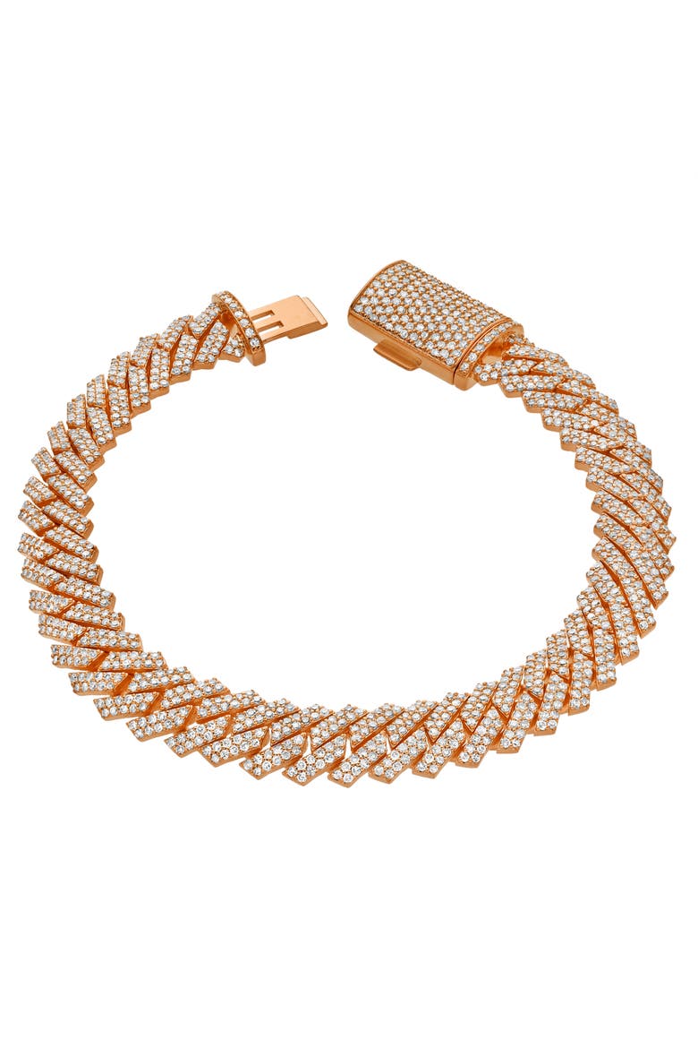 Diamond Link Cuban Bracelet in 10K Gold - 5.6 to 6.3ct., Alternate, color, 14K Rose Gold