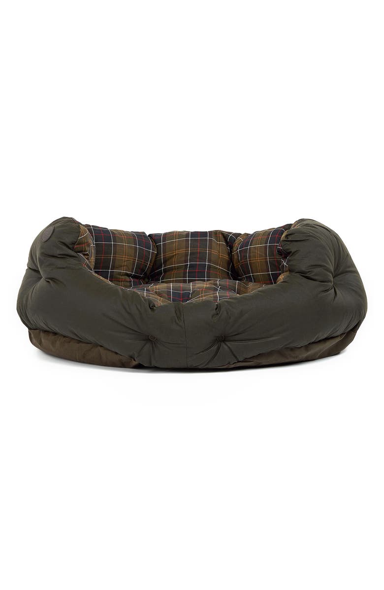 Barbour Waxed Cotton Dog Bed, Main, color, 