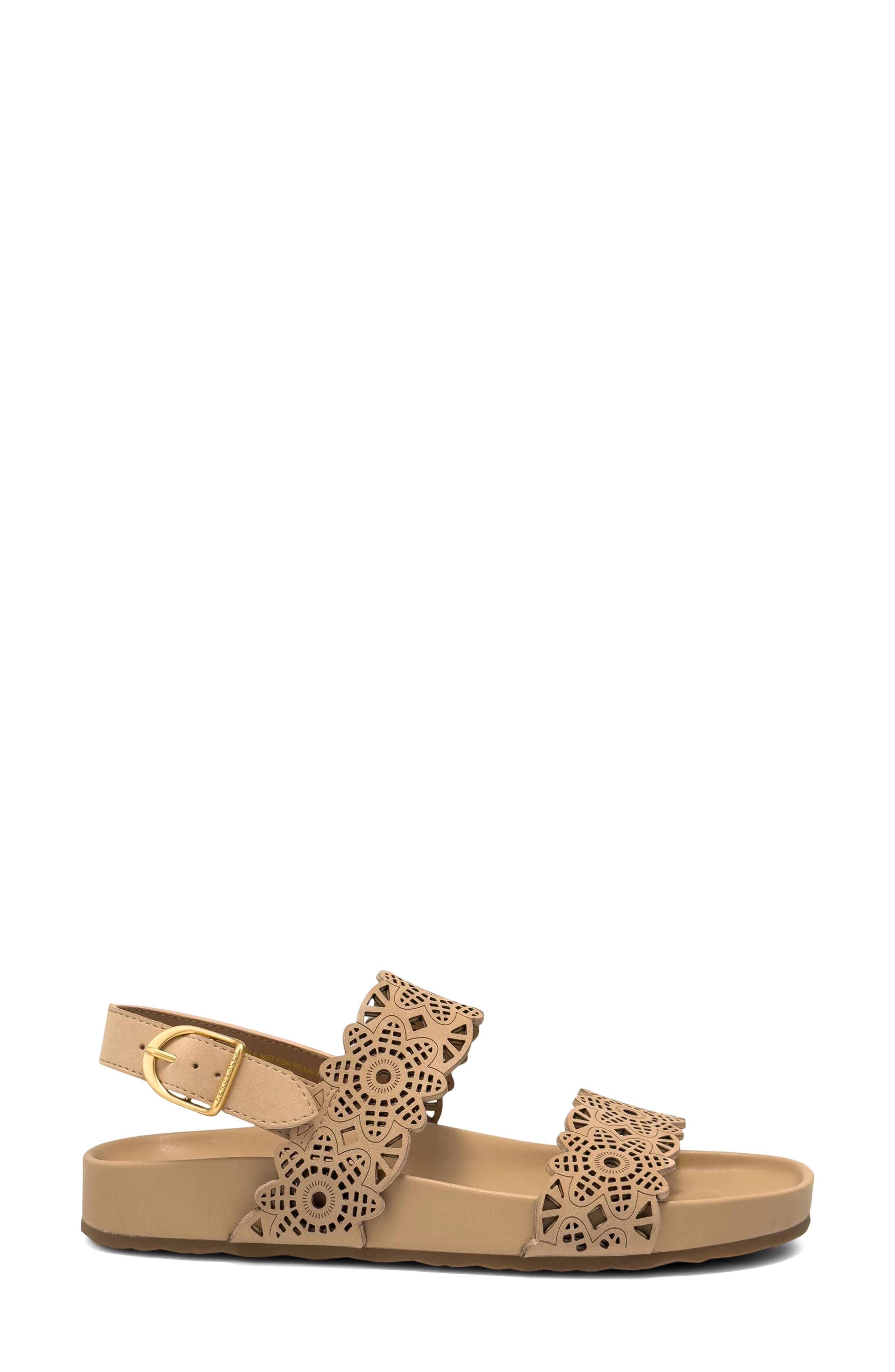 Lily Perforated Slingback Sandal, Alternate, color, BEIGE BISQUE PERF FX NUBUCK