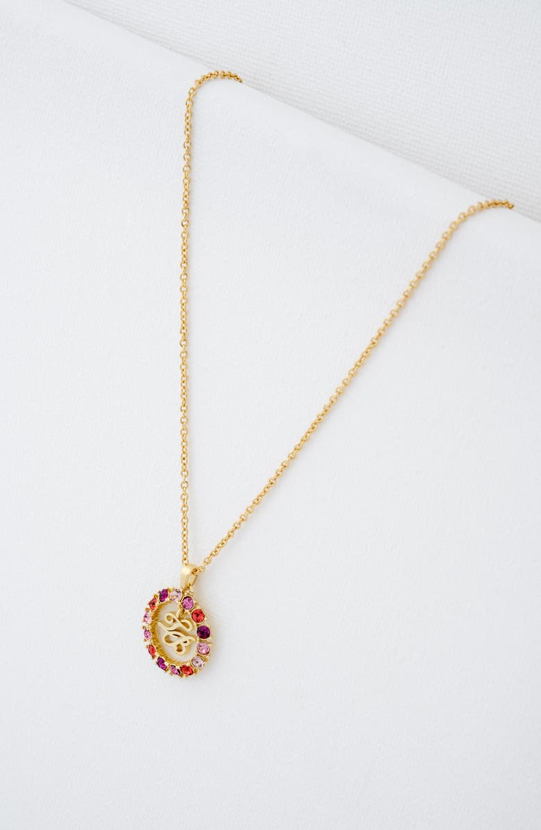 Ted Baker Molli Monogram Crystal Pendant Necklace, Alternate, color, 