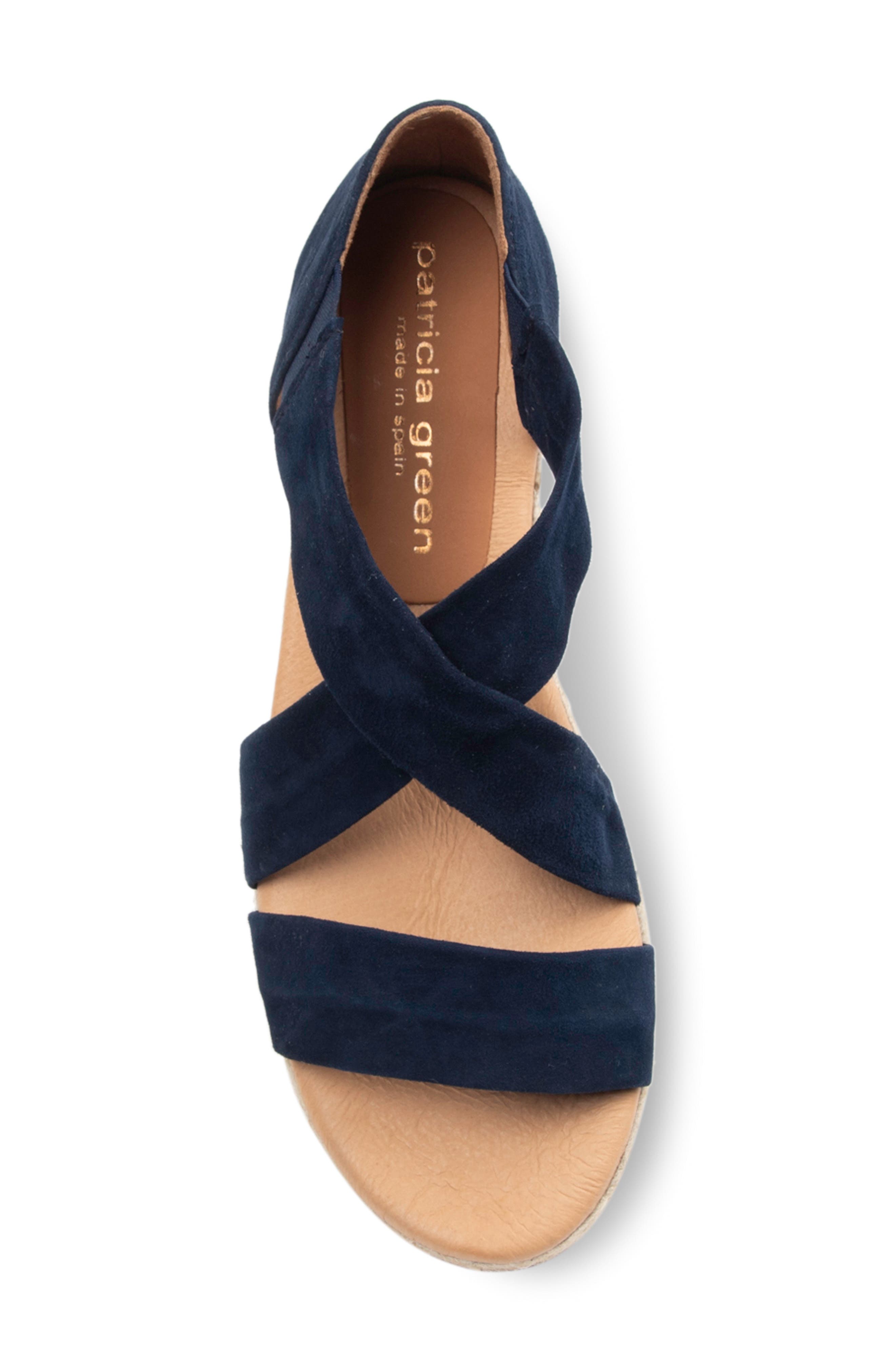Eliza Platform Wedge Espadrille Sandal, Alternate, color, NAVY SUEDE
