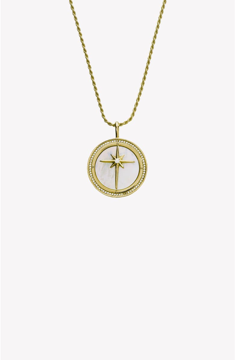 Rizen Jewelry True Direction Compass Necklace, Main, color, 18K Gold Plated