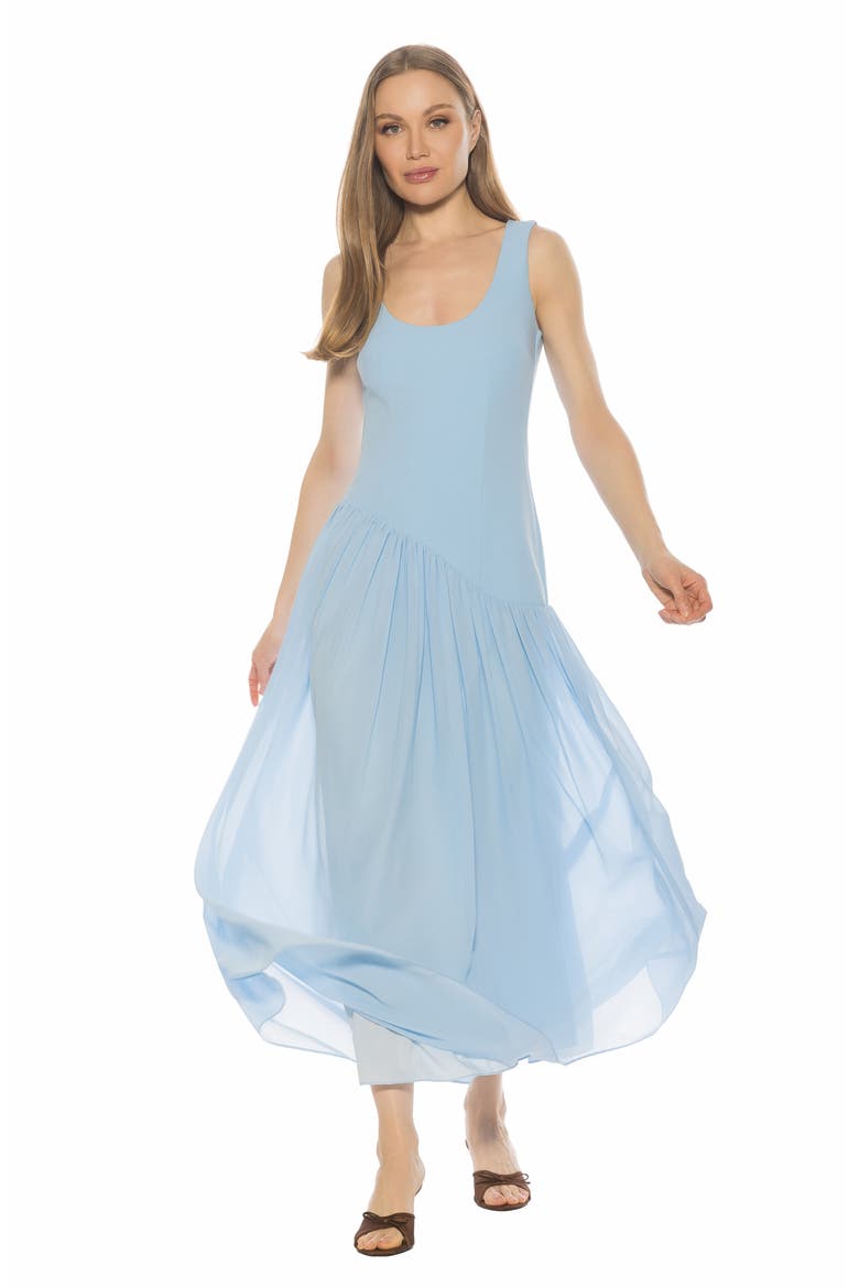Elowen U-Neck Maxi Dress, Alternate, color, HALOGEN BLUE