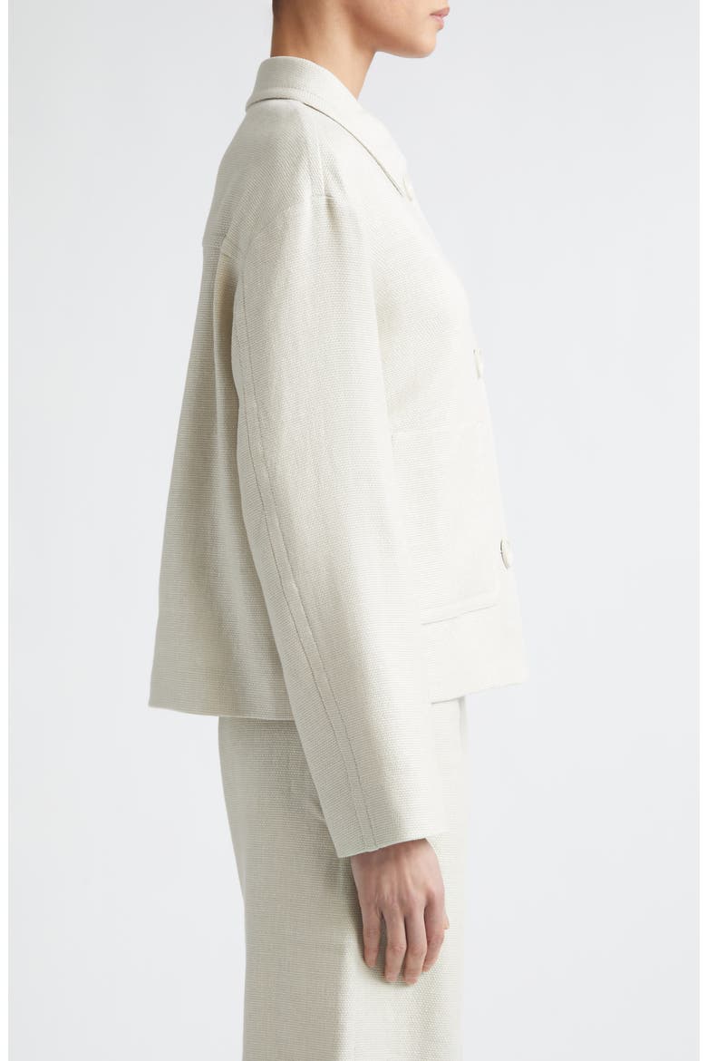 Dattero Stretch Flax & Cotton Jacket, Alternate, color, IVORY