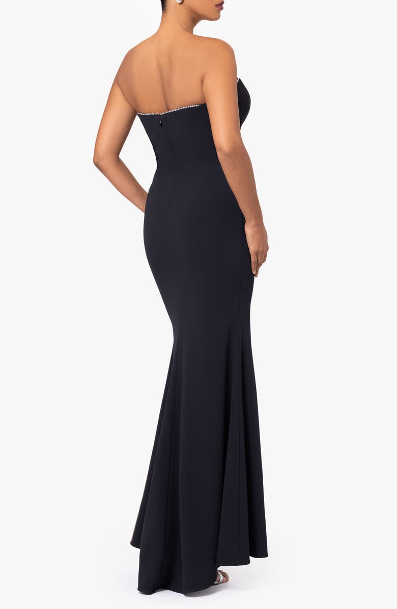 Betsy & Adam Notched Strapless Gown, Alternate, color,
