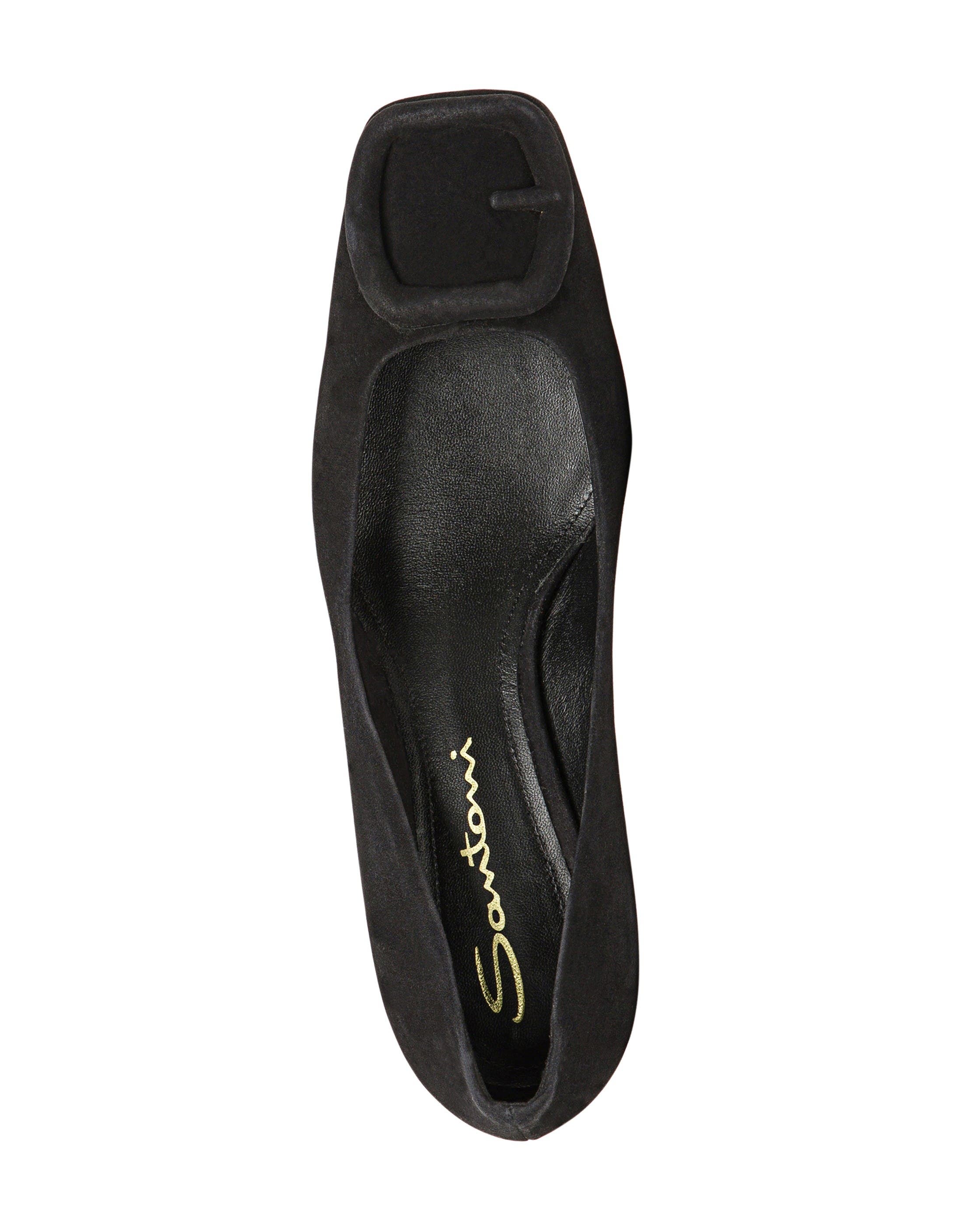 Santoni Women's Suede Low-Heel Pump, Alternate, color, Black