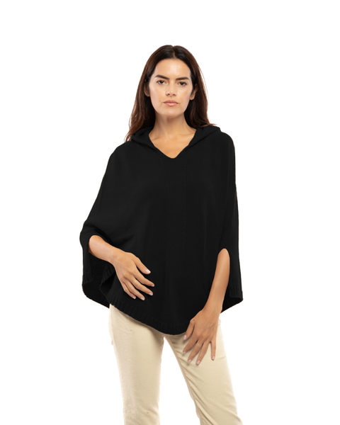 Pure Cashmere Hooded Poncho