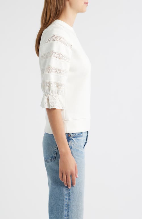 Rails Aggy Lace Sweater In White
