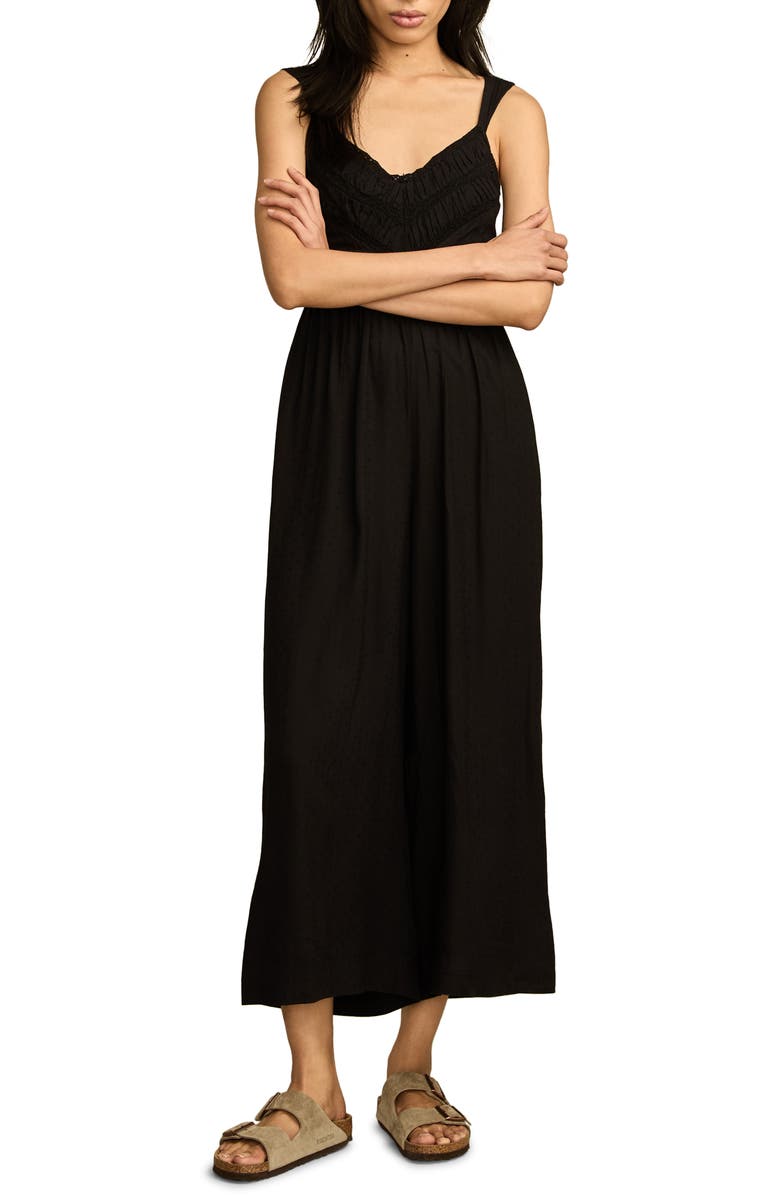 Lucky Brand Ruched Wide Leg Jumpsuit, Main, color, Meteorite