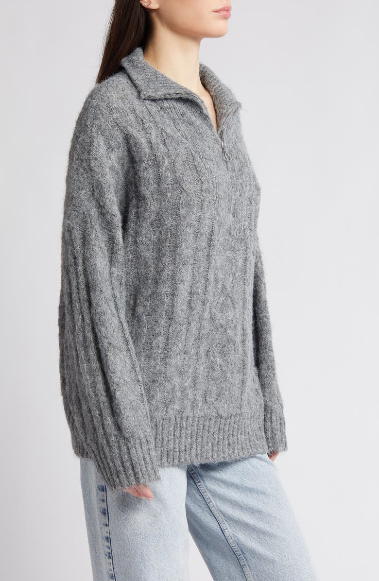 Topshop Oversize Cable Knit Sweater, Alternate, color,