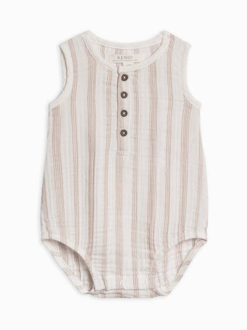 Colored Organics Bowie Muslin Bubble Romper In Neutral