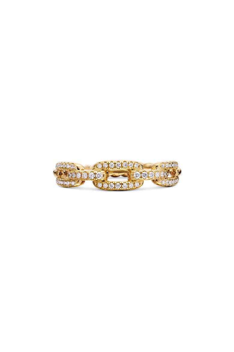 STAX CHAIN LINK RING 18K, Main, color, YELLOW GOLD/ DIAMOND