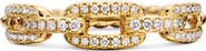 David Yurman Stax Chain 18K Gold Pavé Chain Link Ring with Diamonds, 4.5mm