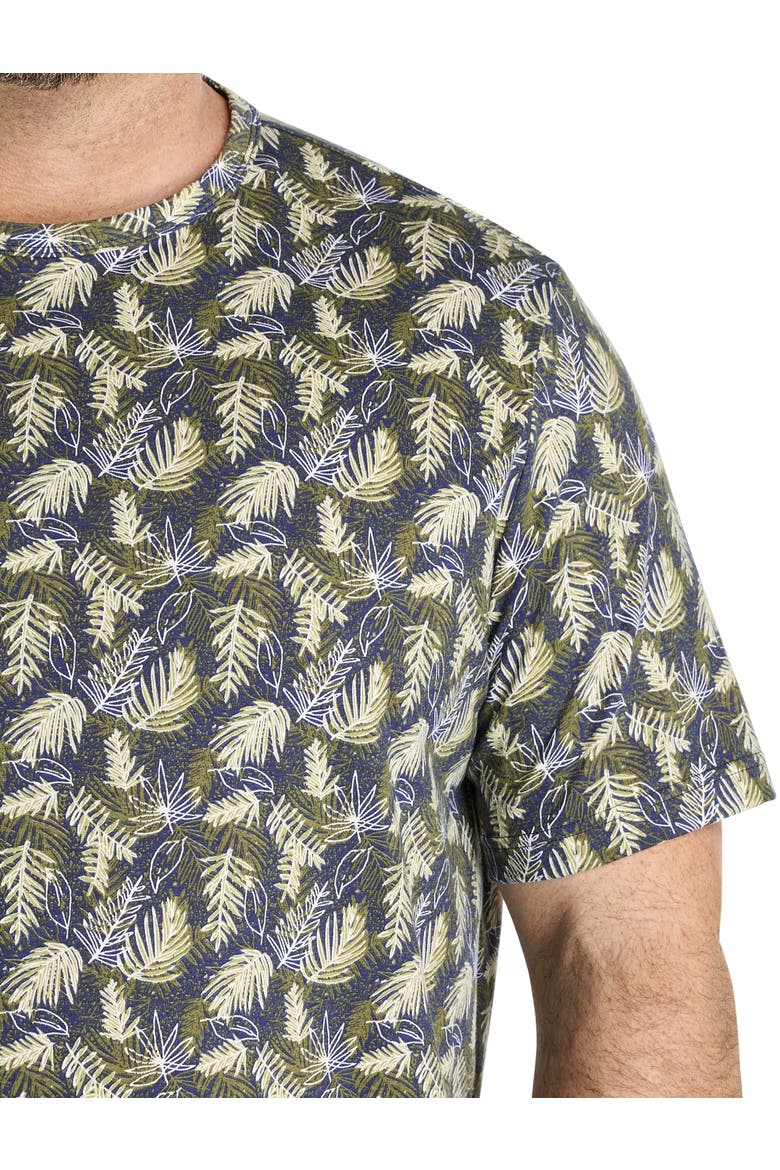 Big & Tall Moisture-Wicking Multi Leaf Print T-Shirt, Alternate, color, SAGE