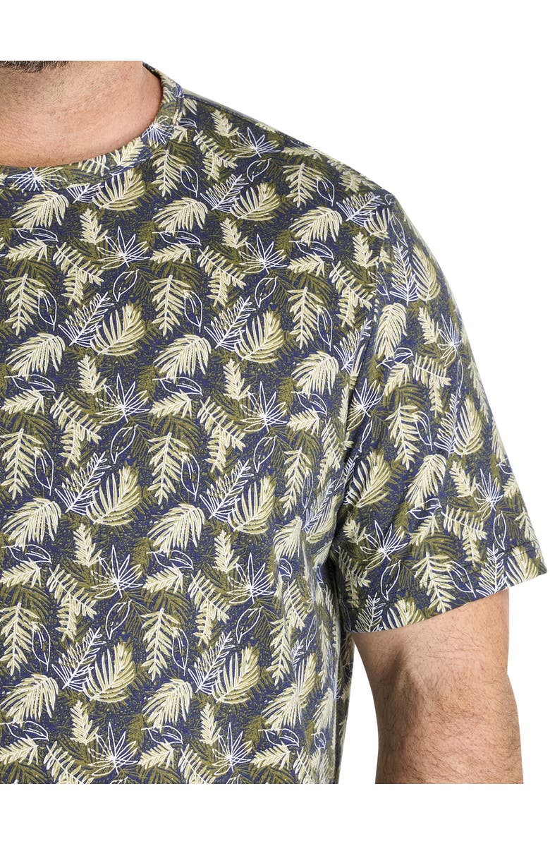 Harbor Bay by DXL Big & Tall Moisture-Wicking Multi Leaf Print T-Shirt, Alternate, color, Sage