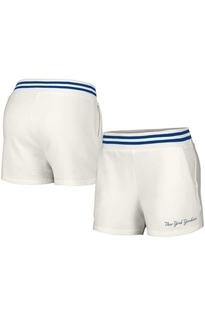 LUSSO Women's Lusso  White New York Yankees Maeg Tri-Blend Pocket Shorts, Main, color, White