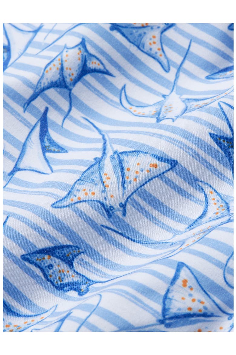 Kids' Bayberry Wave Print Water Repellent Swim Trunks, Alternate, color, STRIPED MANTA RAYS