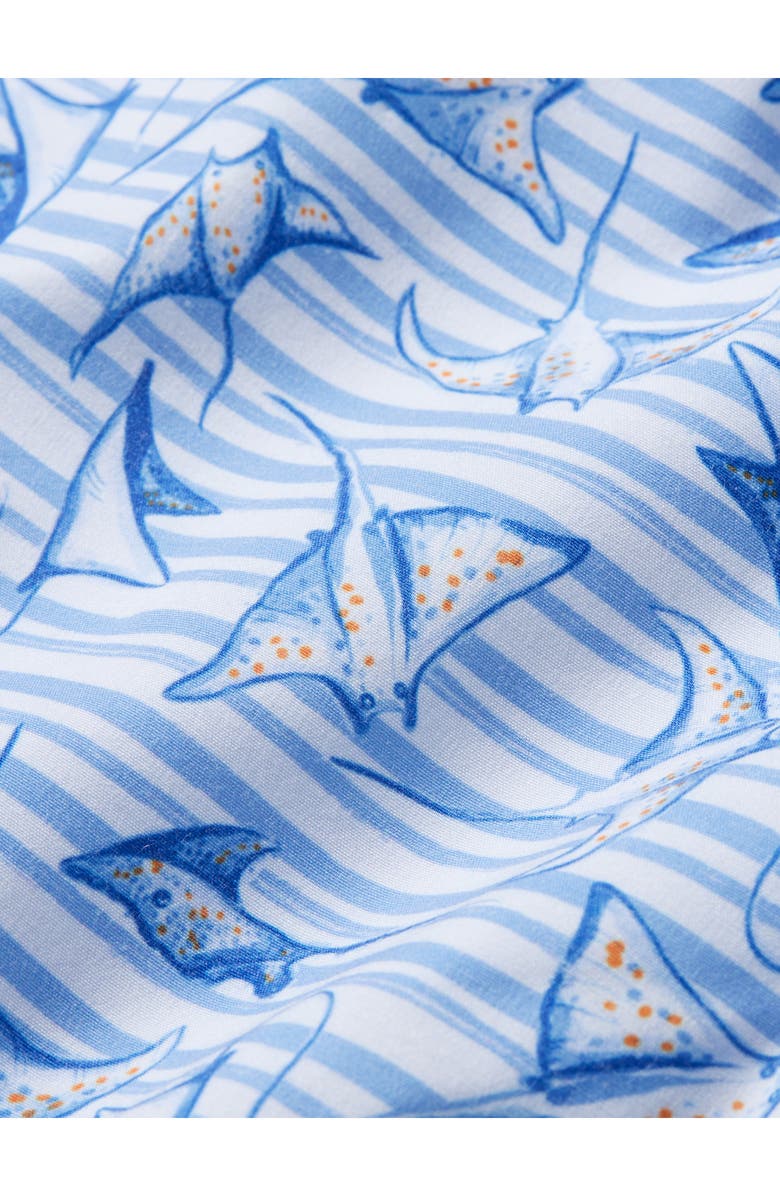 Fair Harbor Kids' Bayberry Wave Print Water Repellent Swim Trunks, Alternate, color, Striped Manta Rays