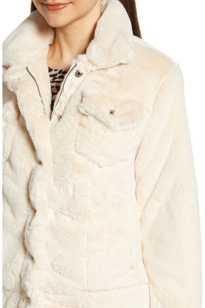 Levi's® Faux Fur Trucker Jacket, Alternate, color, CREAM SAND SHELL