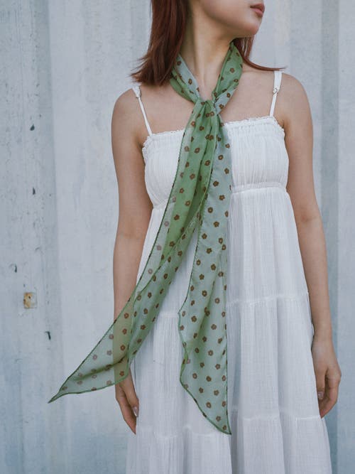 Lost Pattern Nyc "petal Veil" Silk Chiffon Neck Scarf In Multi