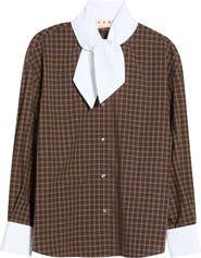 Marni Check Cotton Poplin Button-Up Shirt