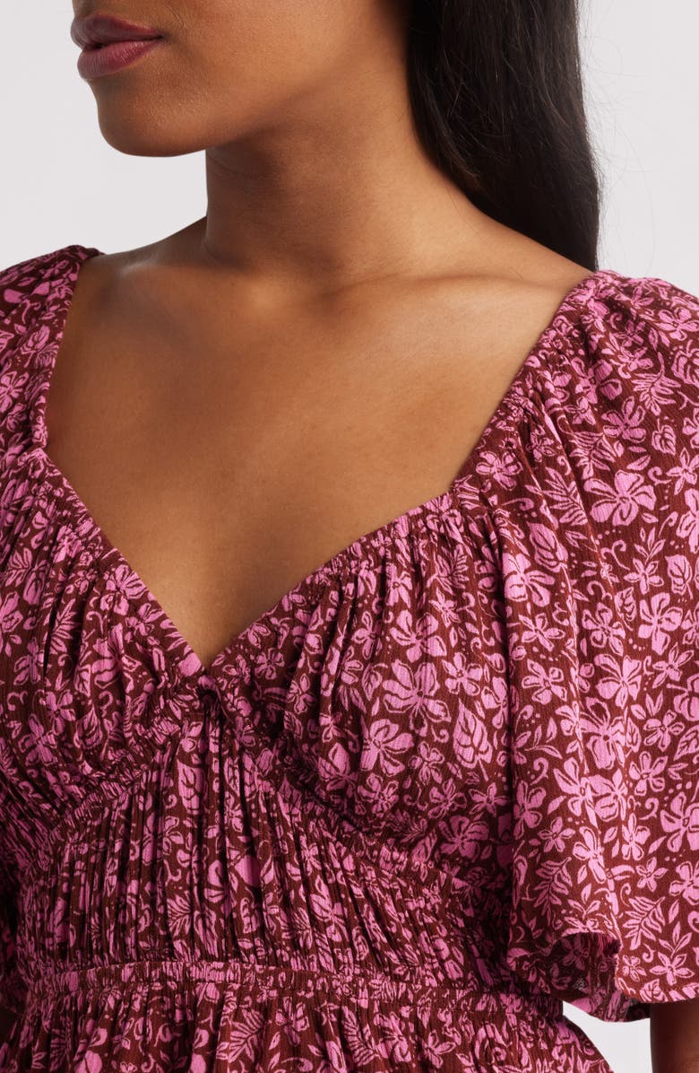 Rip Curl Beach Party Flutter Sleeve Top, Alternate, color, Hot Pink