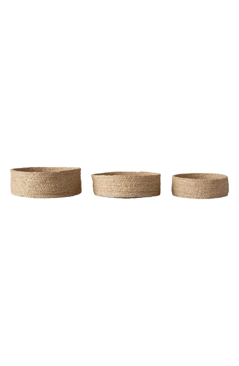 Will & Atlas Set of 3 Round Jute Tabletop Baskets, Alternate, color, Natural