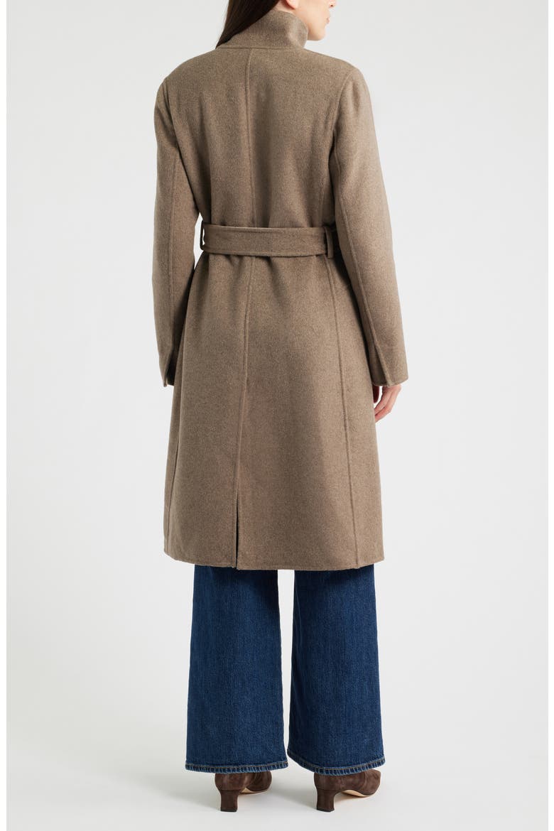Double Face Wool Blend Wrap Coat, Alternate, color, OATMEAL/ BROWN