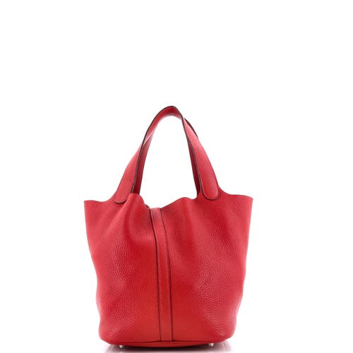 Pre-owned Hermes Hermes Picotin Lock Bag Clemence Mm In Red