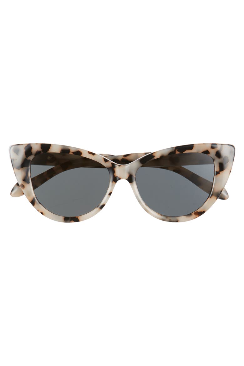 Kyoto 51mm Cat Eye Sunglasses, Alternate, color, MILK TORTOISE/ BLACK SOLID