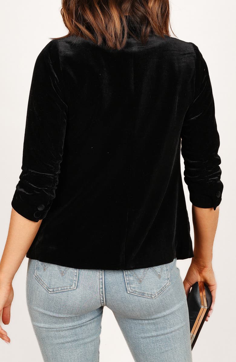 Petal & Pup Vera Velvet Blazer, Alternate, color, Black