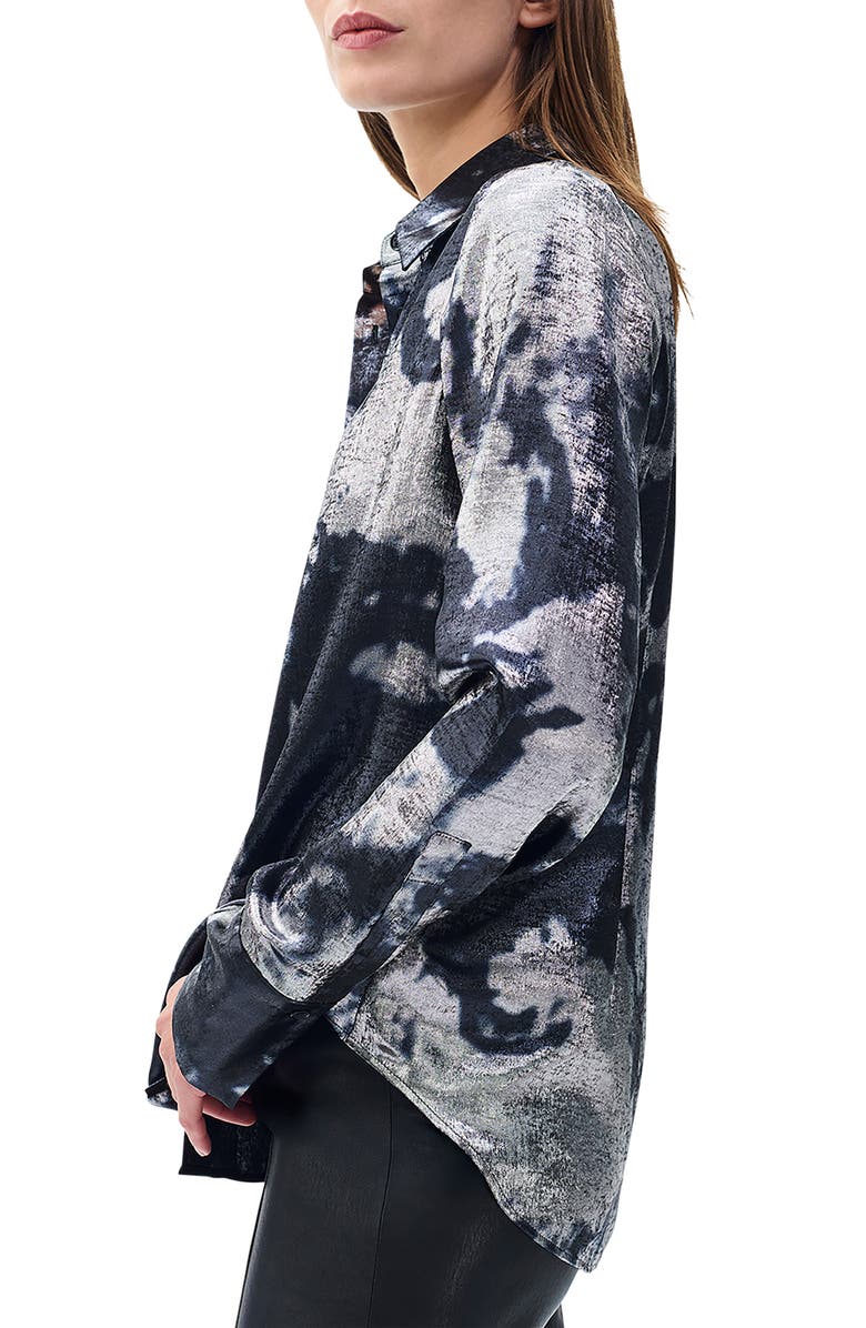 rag & bone Yvette Slim Fit Button-Up Shirt, Alternate, color, Silver Multi