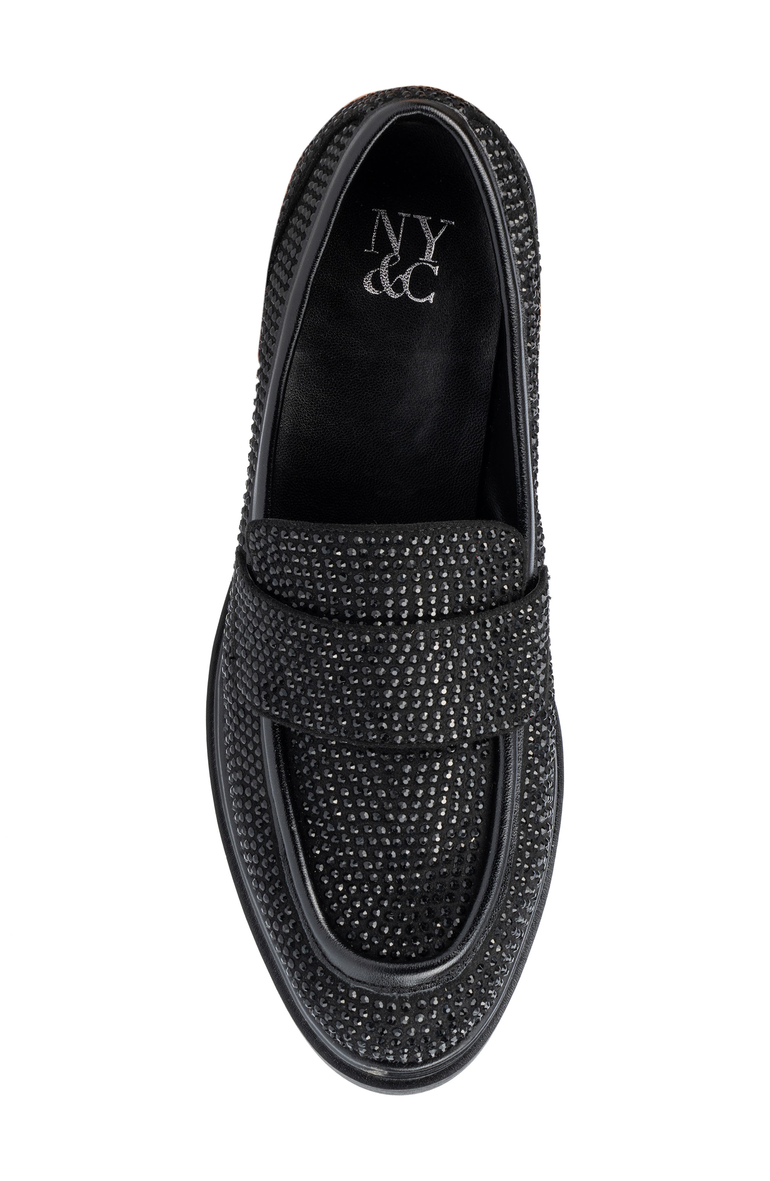 NEW YORK AND COMPANY Abigail Rhinestone Loafer, Alternate, color, 
