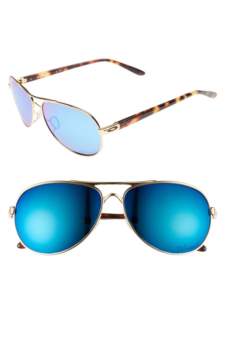 'Feedback' 59mm Polarized Sunglasses, Main, color, POLISHED GOLD/ IRIDIUM/ POLAR