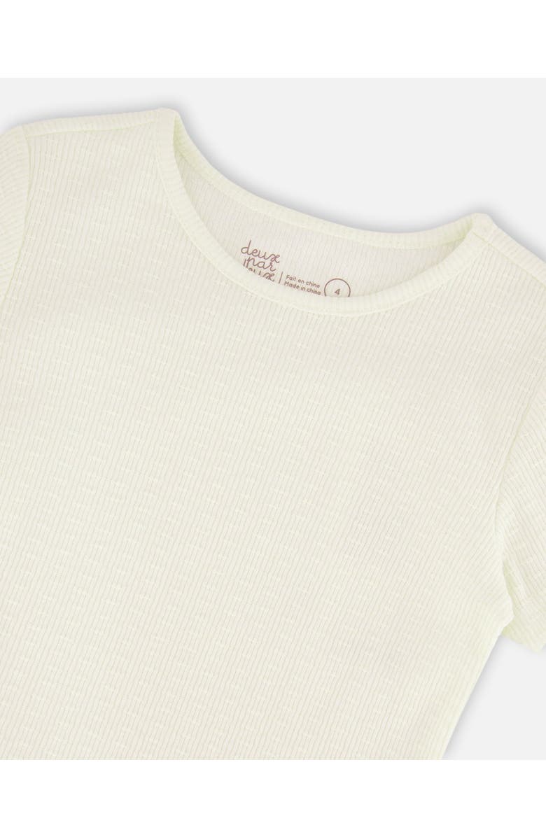 Deux par Deux Relaxed Straight Fit Crinkle Jersey Short Sleeve T-Shirt, Alternate, color, Off-White