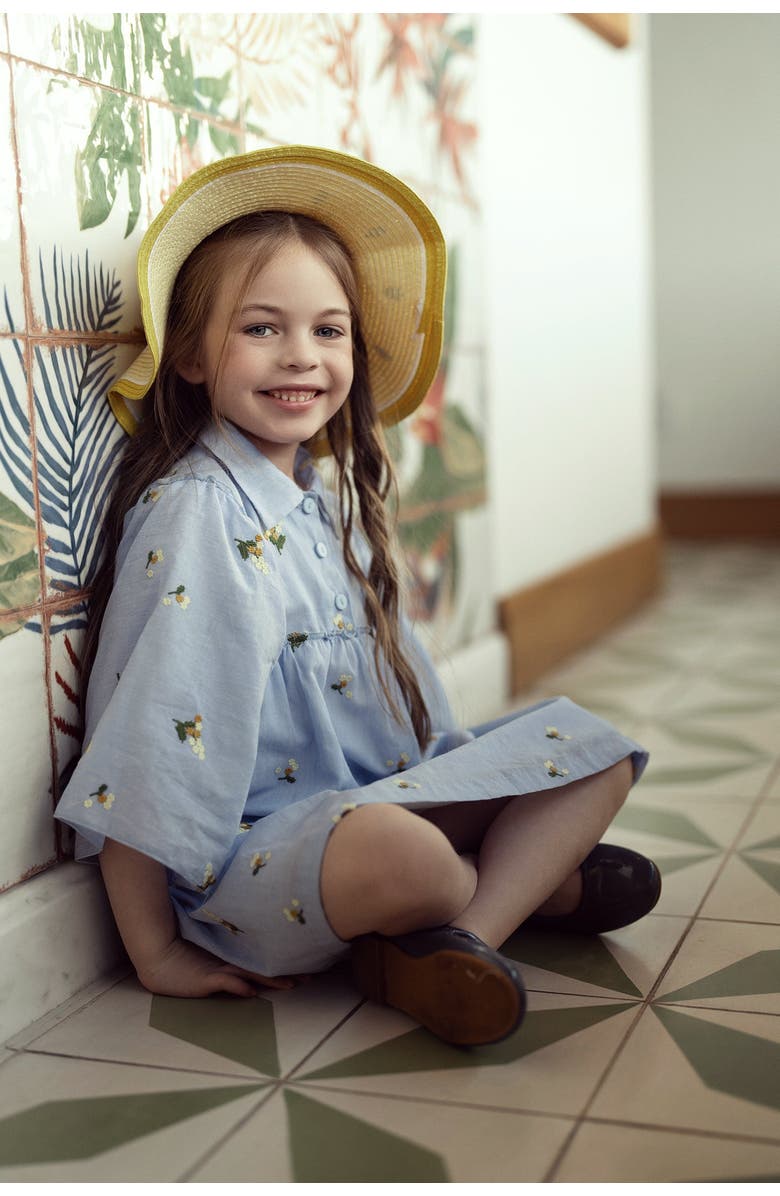 Clô Cotton Woven Floral Dress, Alternate, color, Blue Floral
