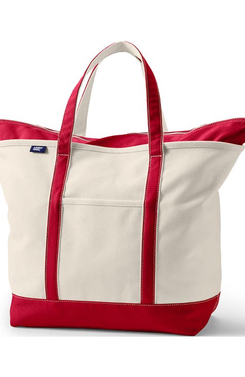 Zip Top Canvas Tote Bag