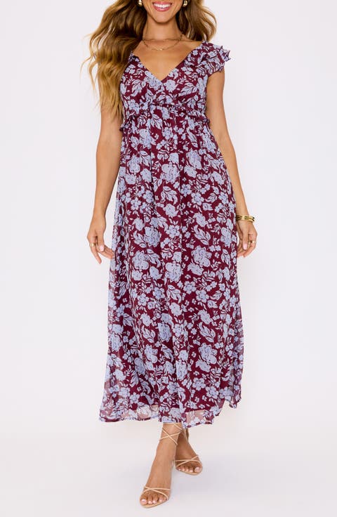 Enchanting Floral Ruffle Maxi Dress