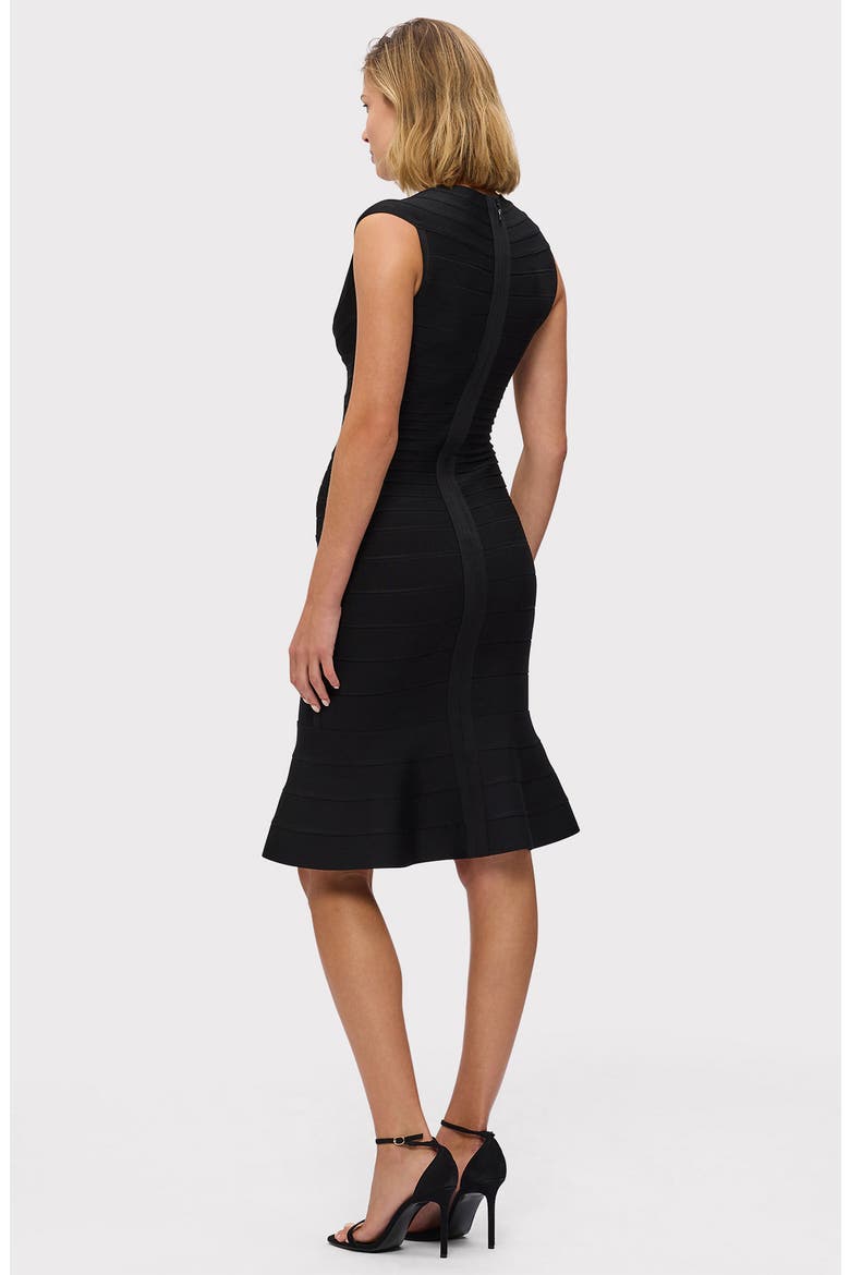 The Sophia Flare Hem Bandage Dress, Alternate, color, BLACK