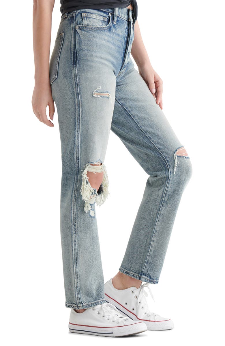 Lucky Brand Drew Ripped High Waist Mom Jeans, Alternate, color,