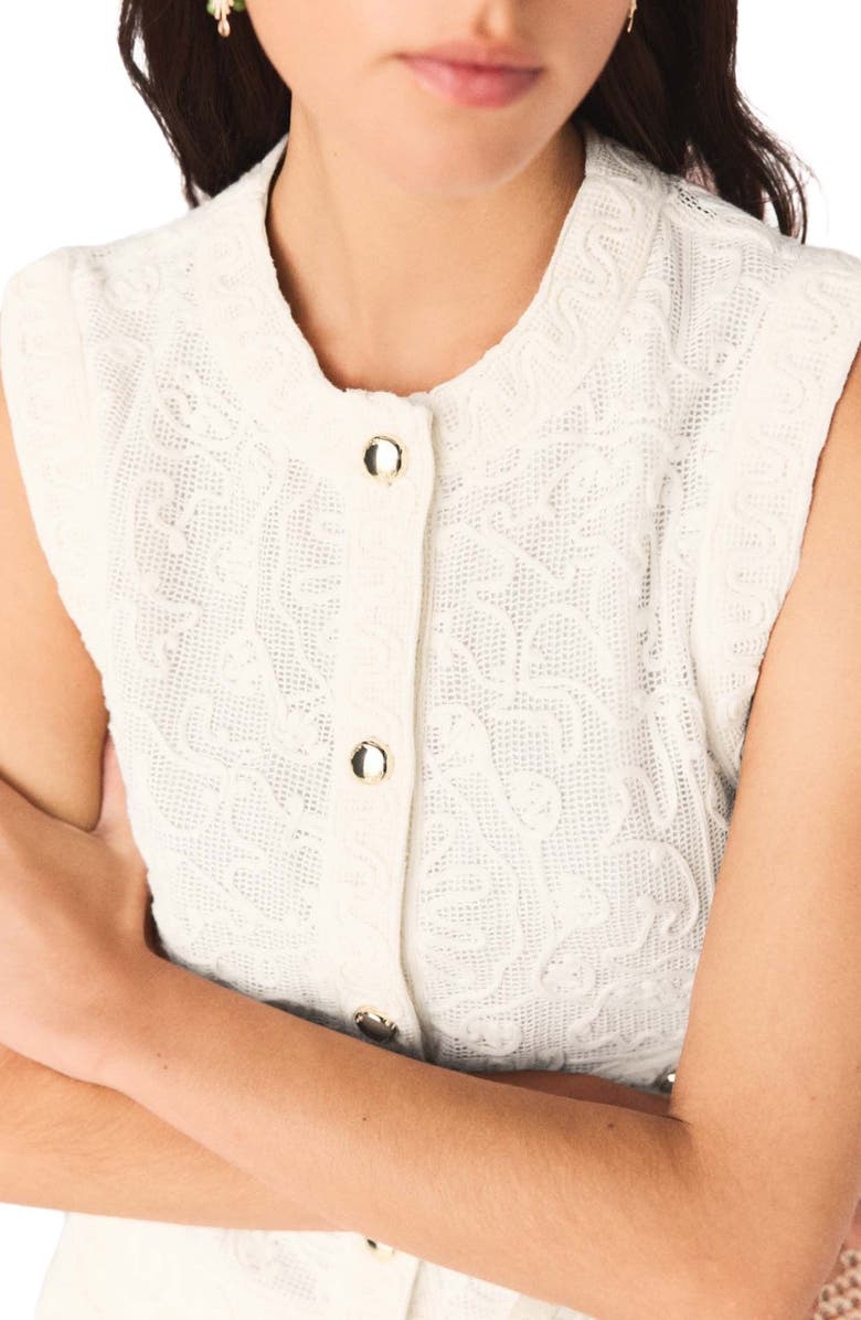 maje Guipure lace jacket, Alternate, color, Ecru