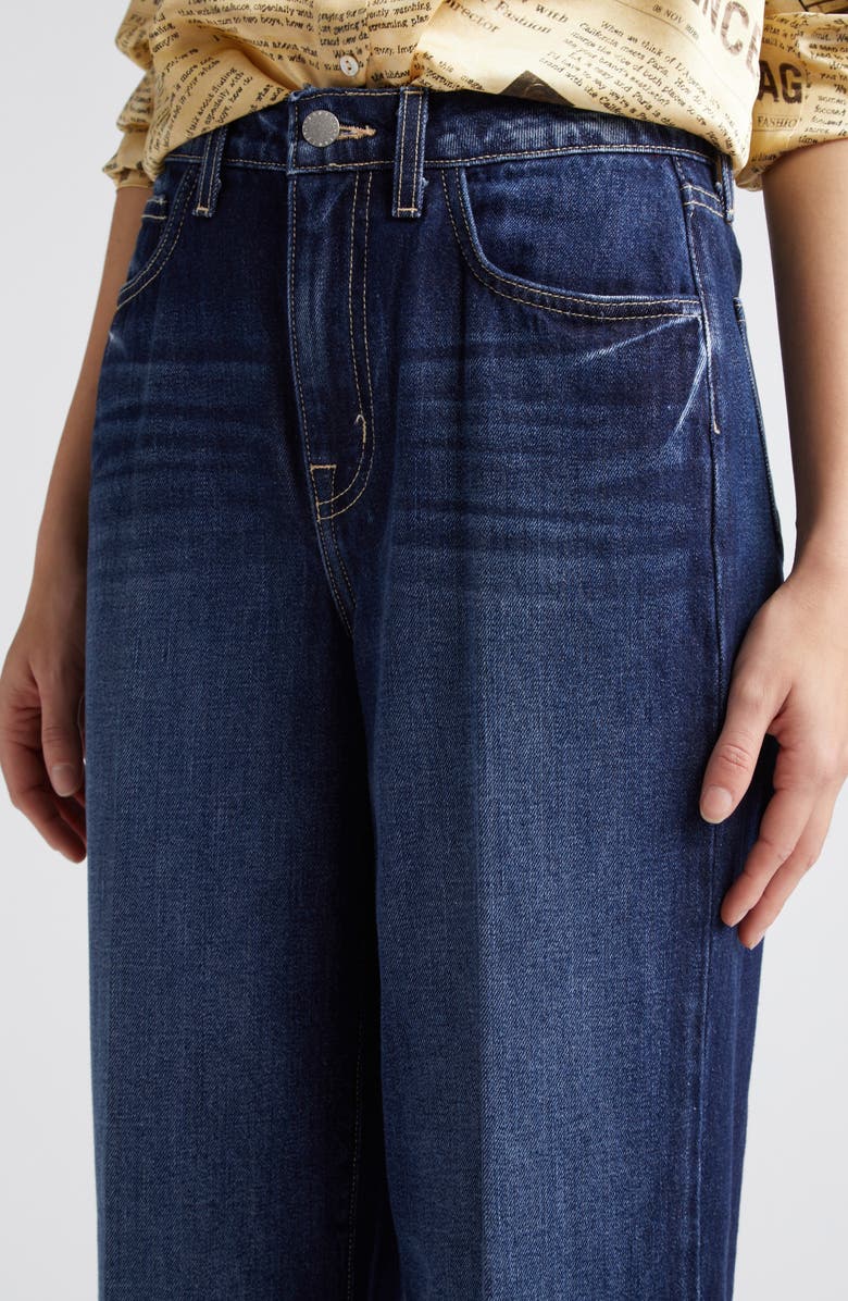 L'AGENCE Miley High Waist Cuff Wide Leg Jeans, Alternate, color, Denmark