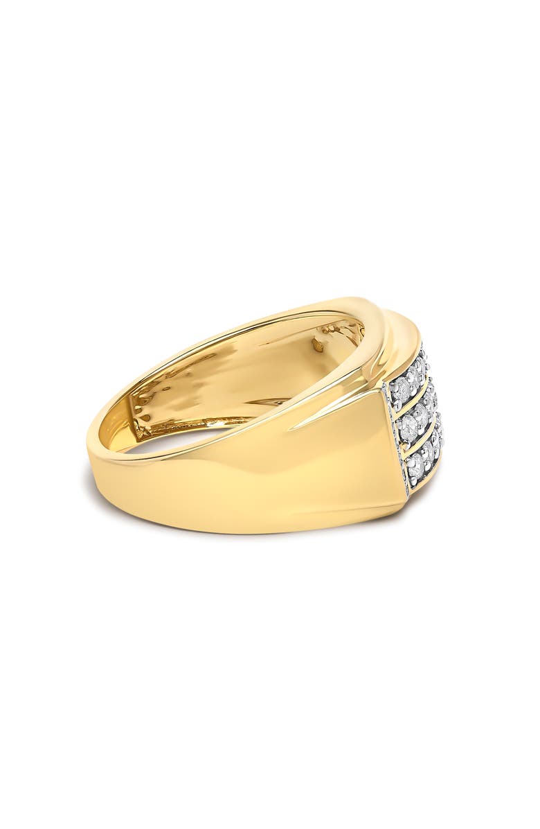 Haus of Brilliance Men's 14K Yellow Gold Plated Sterling Silver 3/4 Cttw Diamond 3 Row Band Ring, Alternate, color, Yellow Gold Over Silver