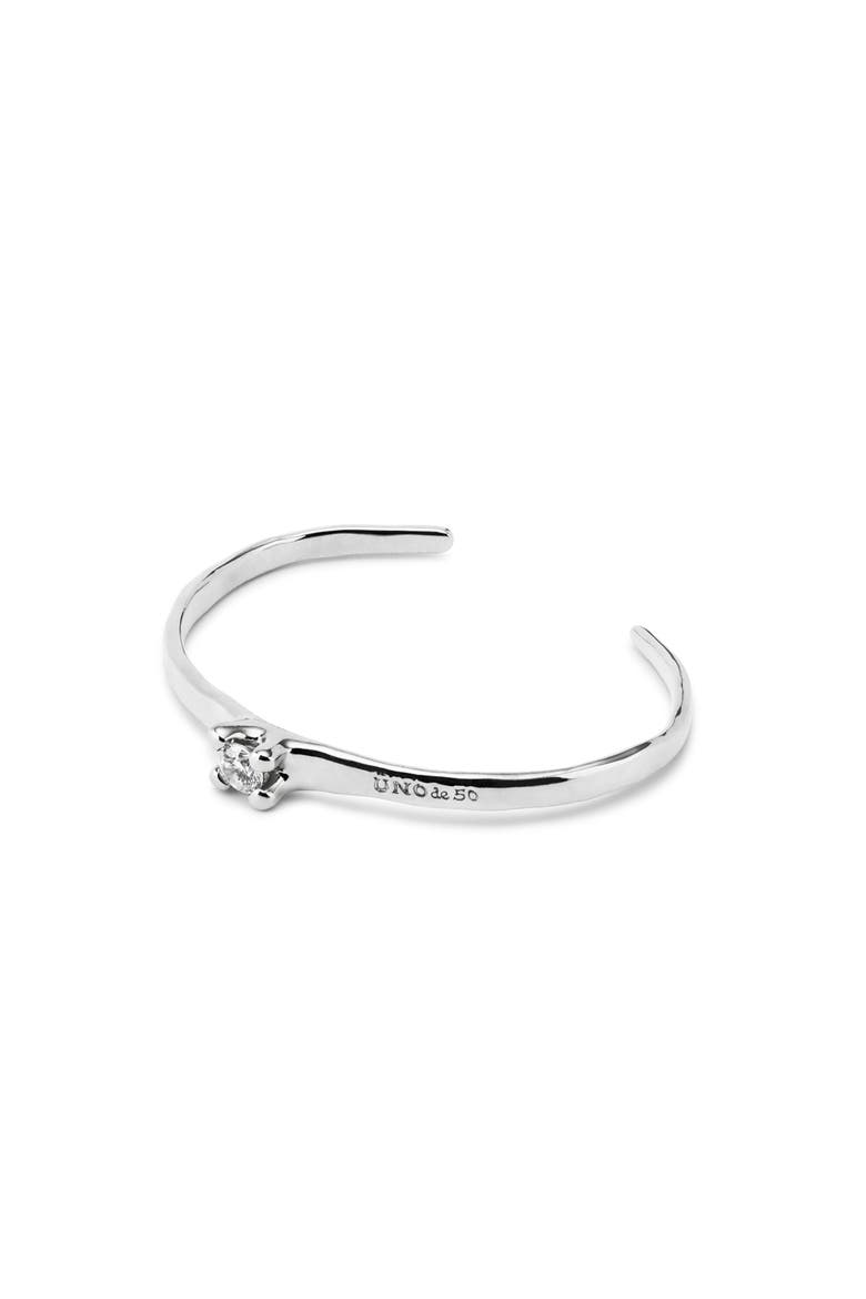 Blue Zirconia Cuff Bracelet, Alternate, color, Silver