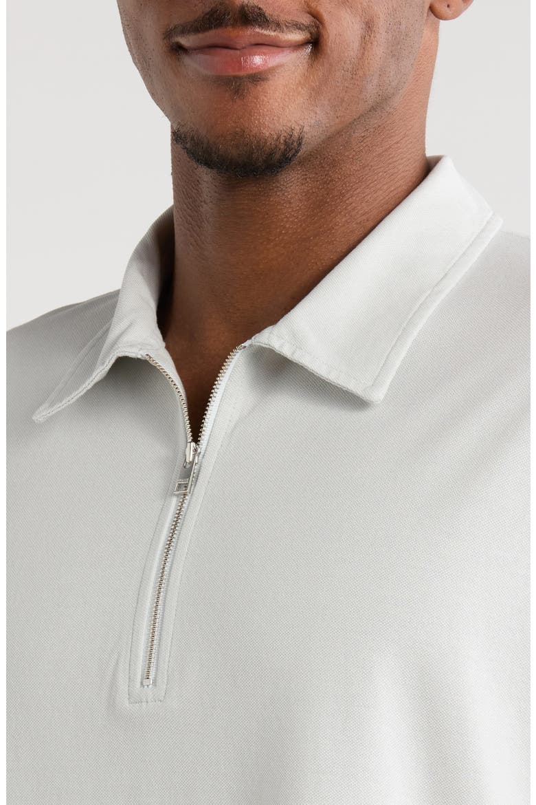 Half Zip Piqué Mercerized Cotton Polo, Alternate, color, PALE BLUE