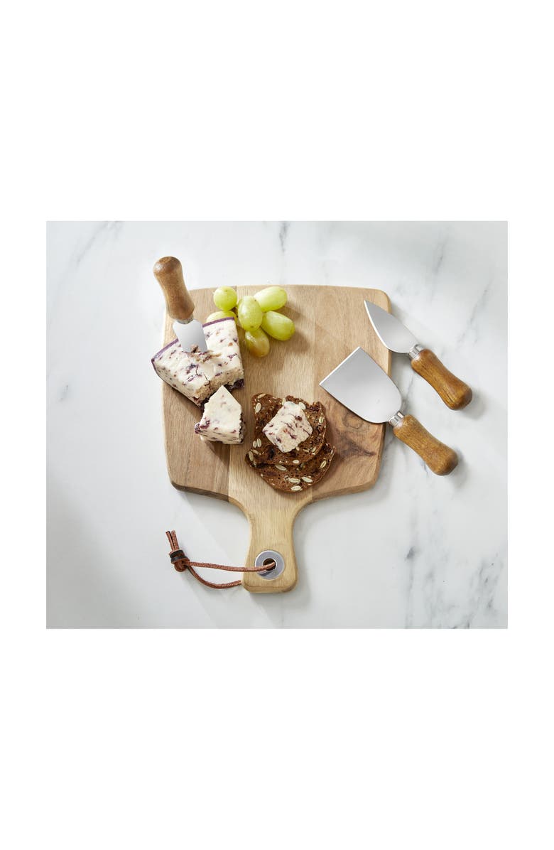 tag Paddle Board and Cheese Utensil Set Natural Serving Boards, Alternate, color, Beige