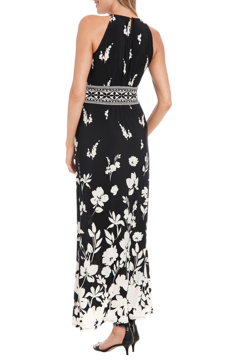London Times Morris Floral Maxi Sundress, Alternate, color, Black/ Ivory